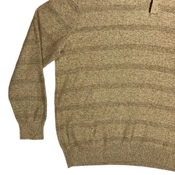CHAPS Sweater Mens 3XLT Brown 3 Buttons Mock Neck Classic Knit Henley Pullover - Picture 5 of 16